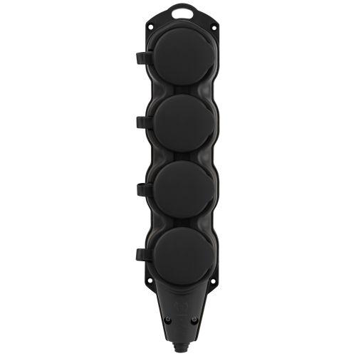 Колодка 4-м с заземл. 16A IP44 KX-4e-B-IP44 каучук. черн. Эра Б0068394