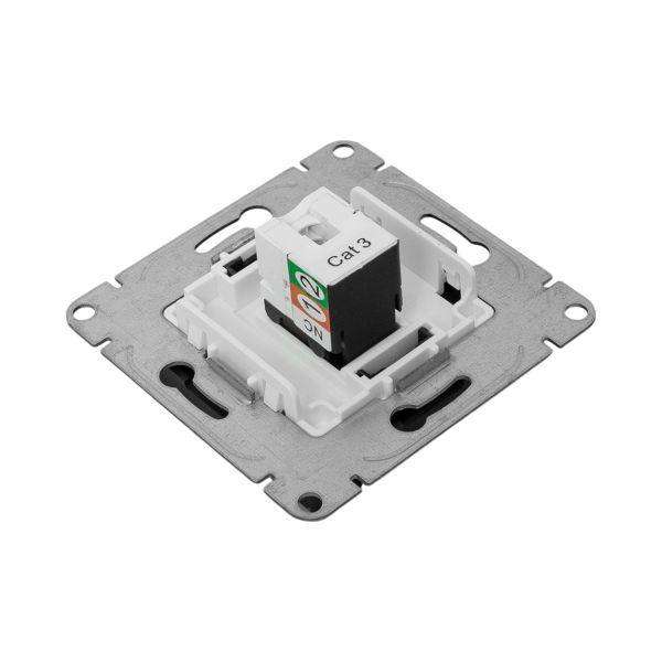 Розетка телефонная 1-м СП Эпика RJ11 механизм черн. EKF UP1-SOB-RJ11