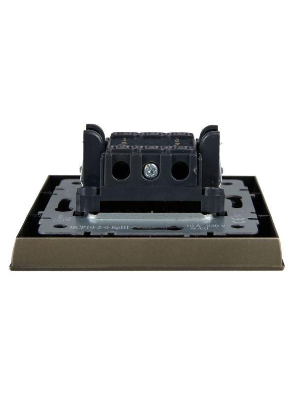 Выключатель 2-кл. СП BRITE ВСР10-2-0-БрШ 10А в сборе шампань IEK BR-V20-0-10-K37-F