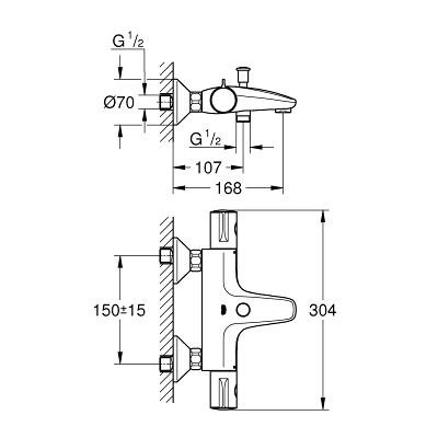 Термостат для ванны Grohe Grohtherm 800 34567000