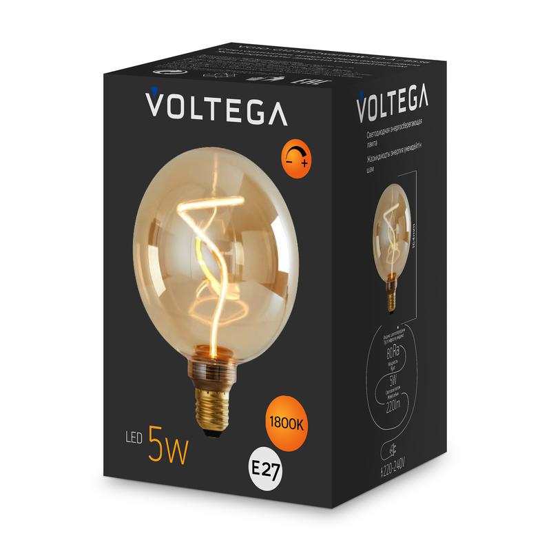 Лампа светодиодная Loft Led G125 5Вт 1800К E27 DIM Voltega 8536