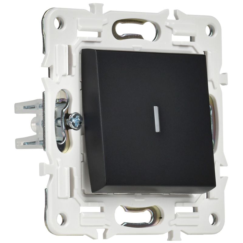 Выключатель проходной 1-кл. SKANDY 10А SK-V08Bl с индикацией черн. IEK SK-V12-1-10-K02