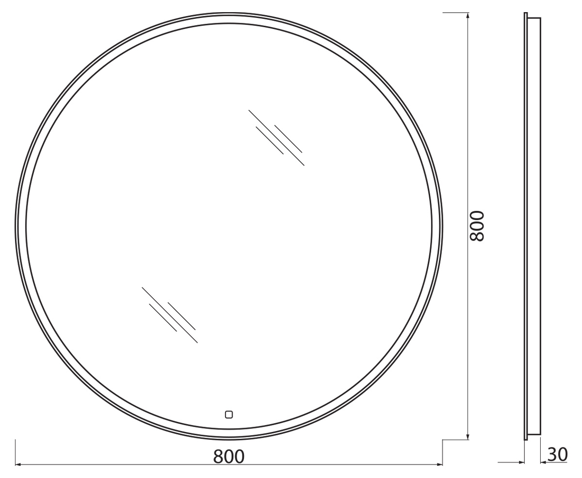 Зеркало BelBagno SPC-RNG-800-LED-TCH