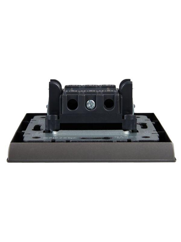 Выключатель 2-кл. СП BRITE ВСР10-2-0-БрС 10А в сборе сталь IEK BR-V20-0-10-K46-F