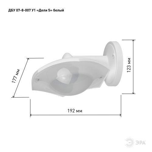 Светильник светодиодный садово-парковый ДБУ 07-8-007 Дели 5 8Вт 3000К IP44 6 гранный настенный бел. Эра Б0064313