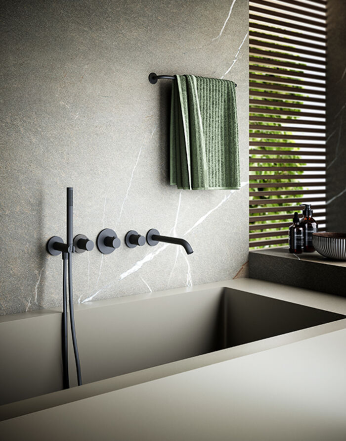 Внешняя часть смесителя Paffoni MODULAR BOX MDE001NO на 2 выхода Черный матовый