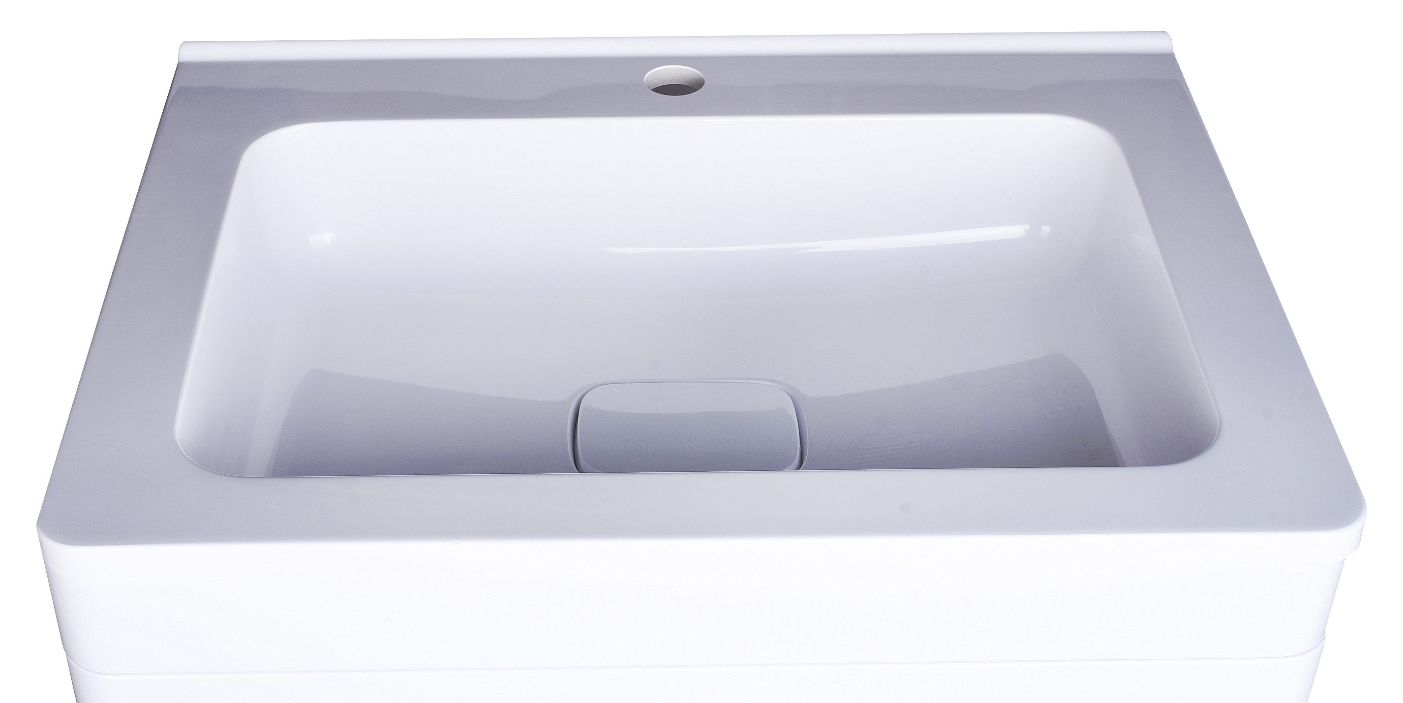 Тумба подвесная "Каре 60" (2 ящ.) Люкс белая, PLUS