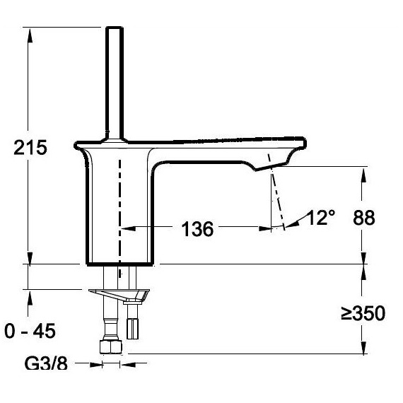 Смеситель Jacob Delafon Stance E14760-CP для раковины