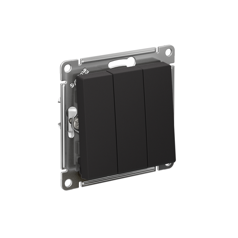 Выключатель 3-кл. СП AtlasDesign 10А IP20 (сх. 1+1+1) 10AX механизм карбон SE ATN001031