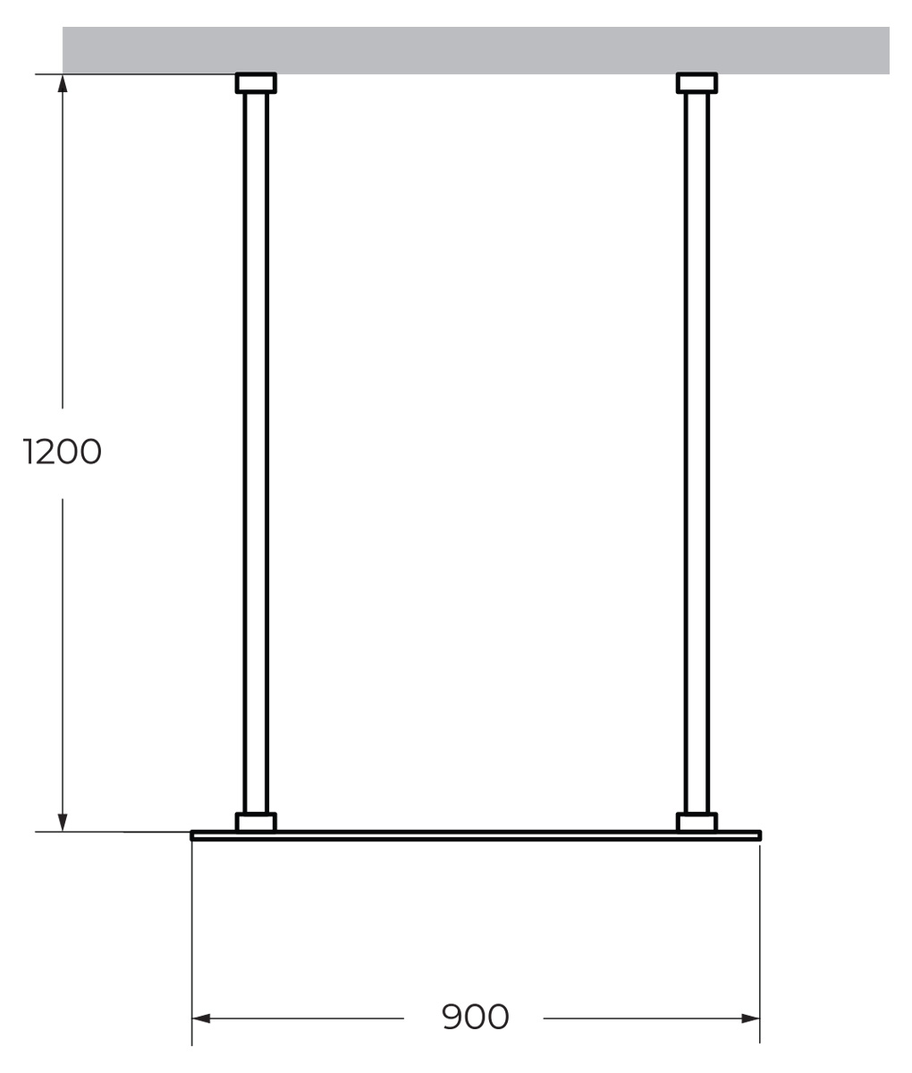 Душевая перегородка CEZARES LIBERTA-L-2-90-120-GR-NERO