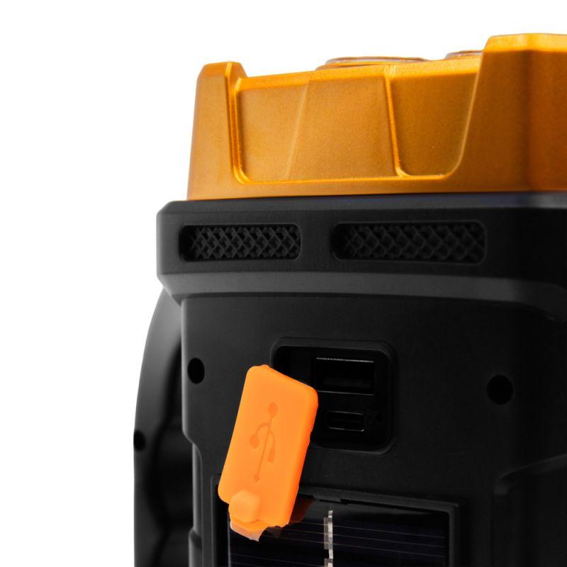 Фонарь аккумуляторный LED38100 76LED+4COB 4 реж. Type-C PowerBank пластик коробка черн./охра Ultraflash 15950