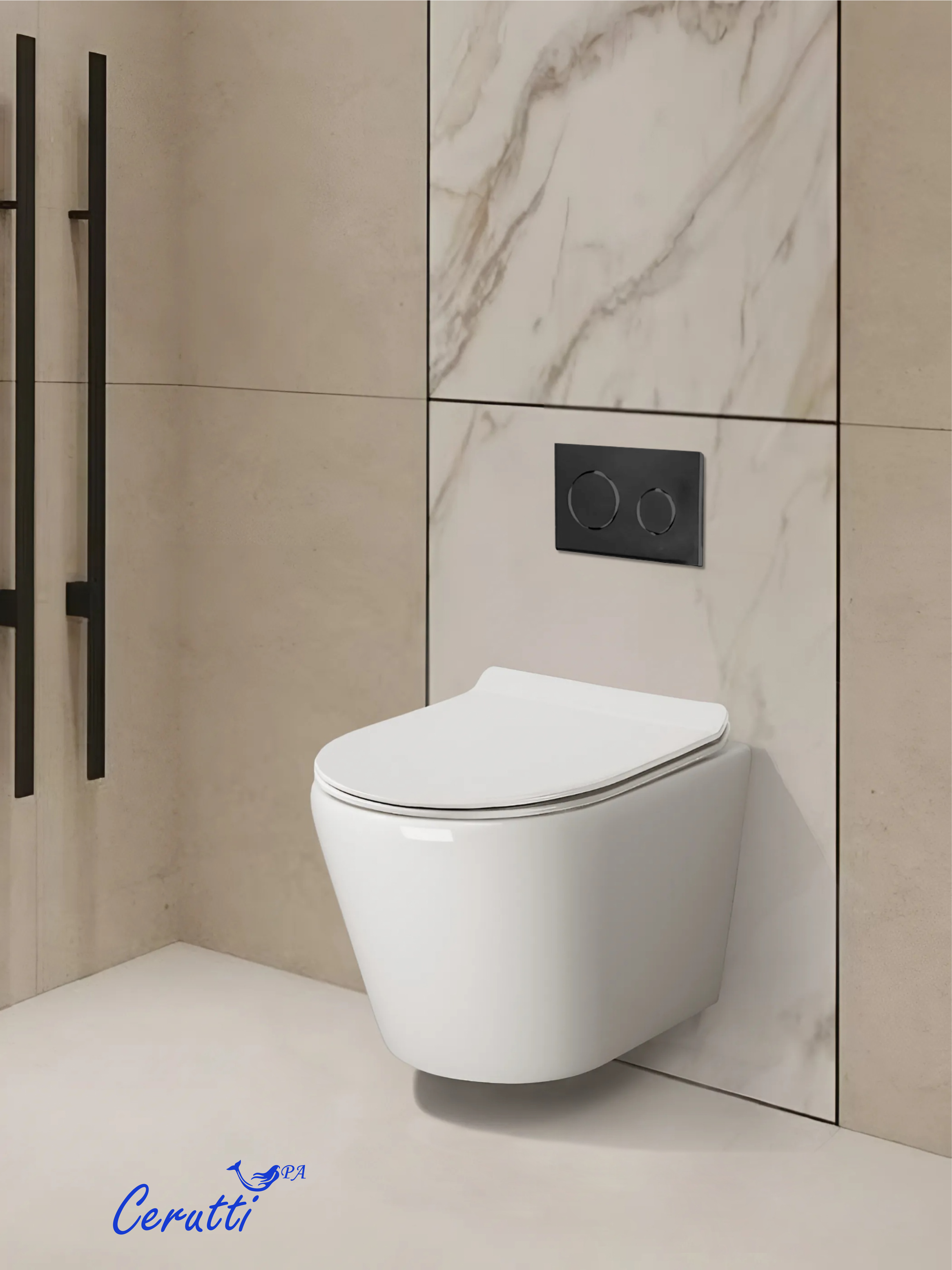 Унитаз LUIGI Aria Tornado подвесной безободковый со смывом торнадо Ceruttispa CT11101 (490x370x370)