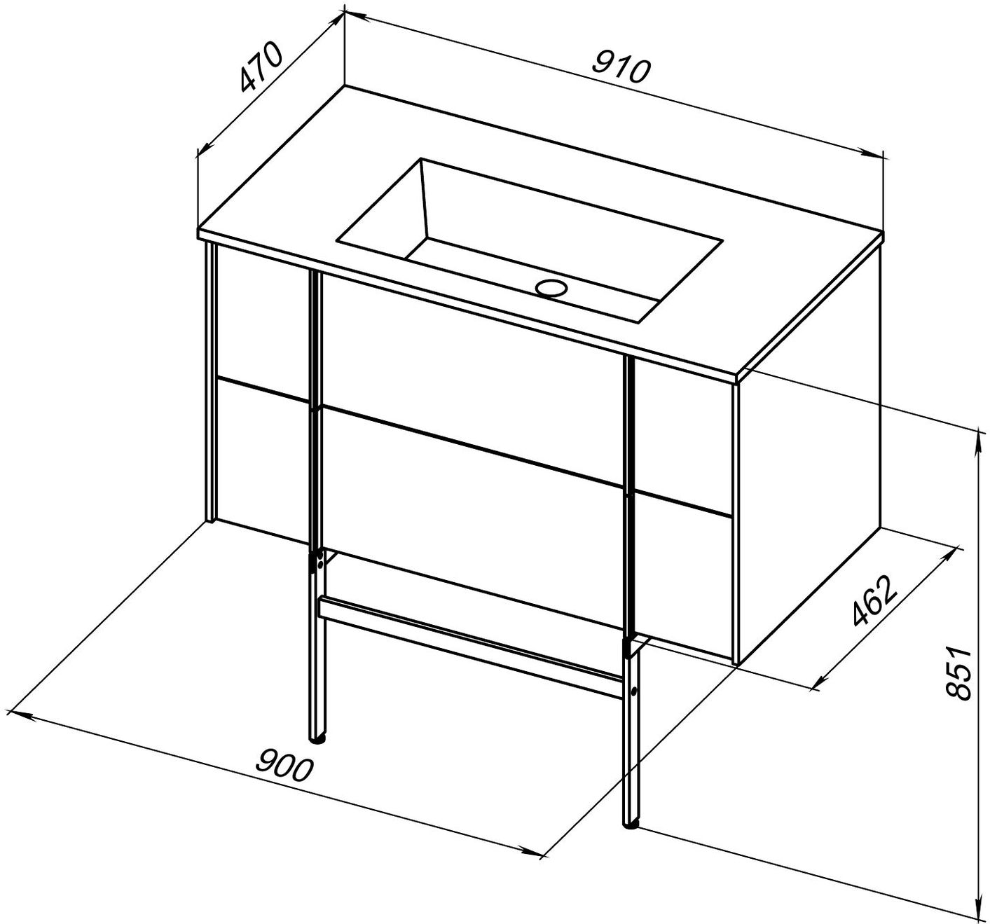 Тумба под раковину Allen Brau Reality 90 1.32006.PWM папирус матовый