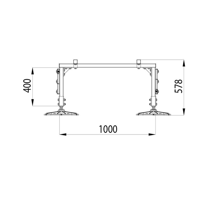 Конструкция опорная для установки оборудования TECHNORAPTOR FOOT 1000х3000 HD КМ TR0213