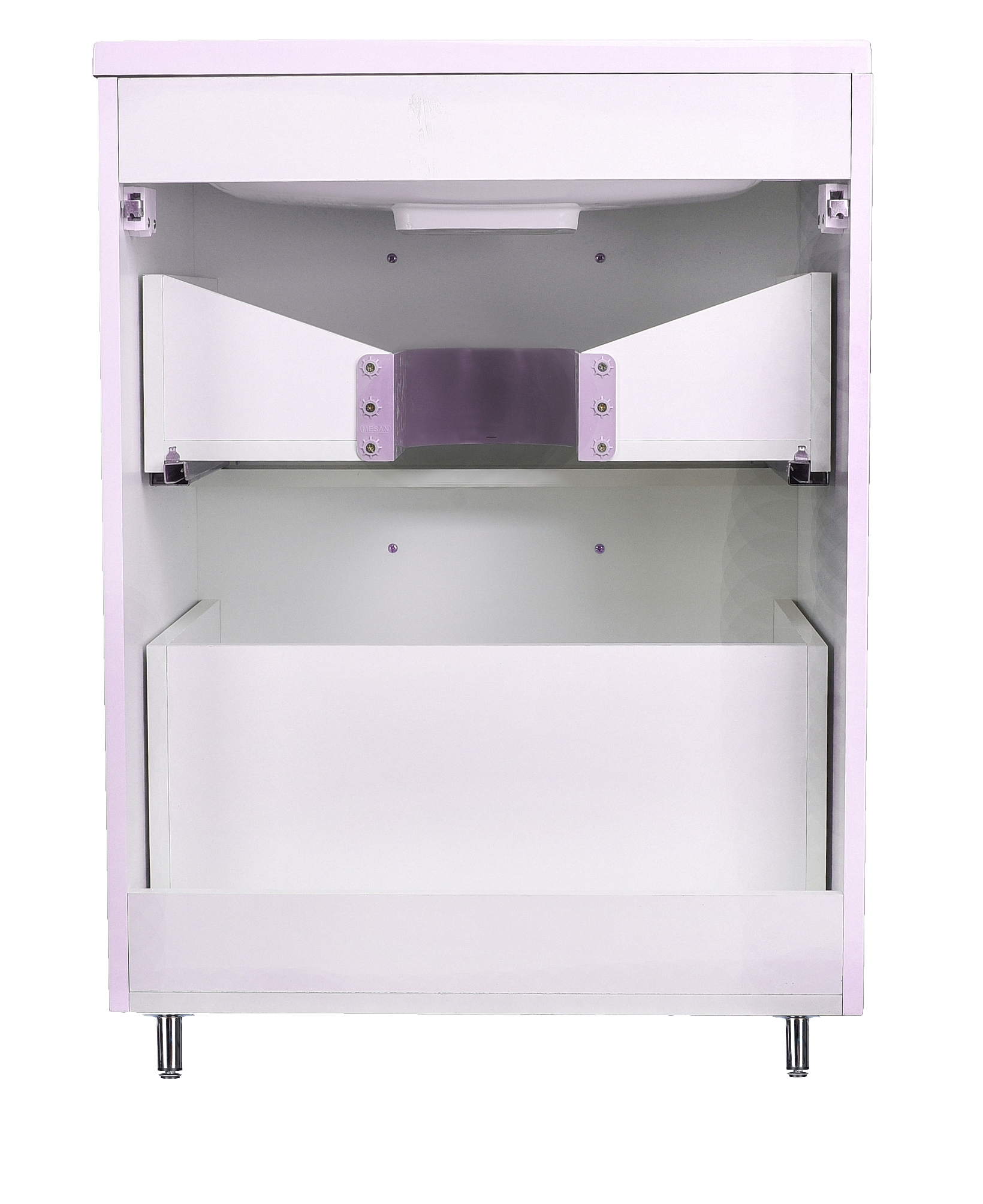 Тумба напольная "Каре 60" (2 ящ.) Люкс белая, PLUS