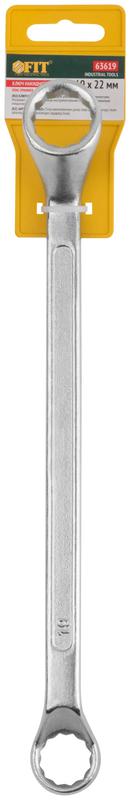 Ключ накидной "Хард" хромированное покрытие 19х22мм FIT 63619