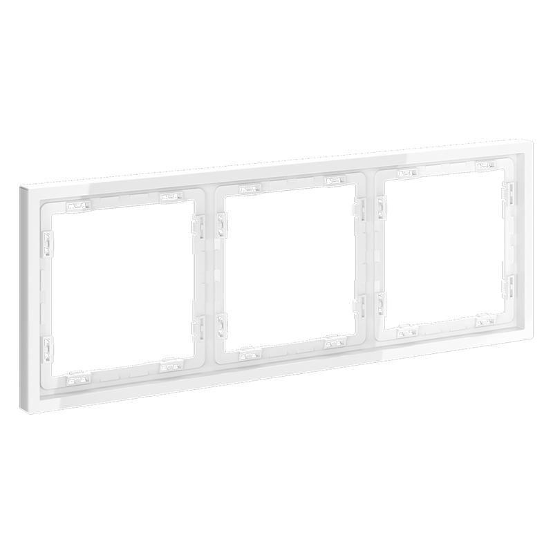 Рамка 3-м S70 пластик. бел. глянцевый Voltum VLS100301