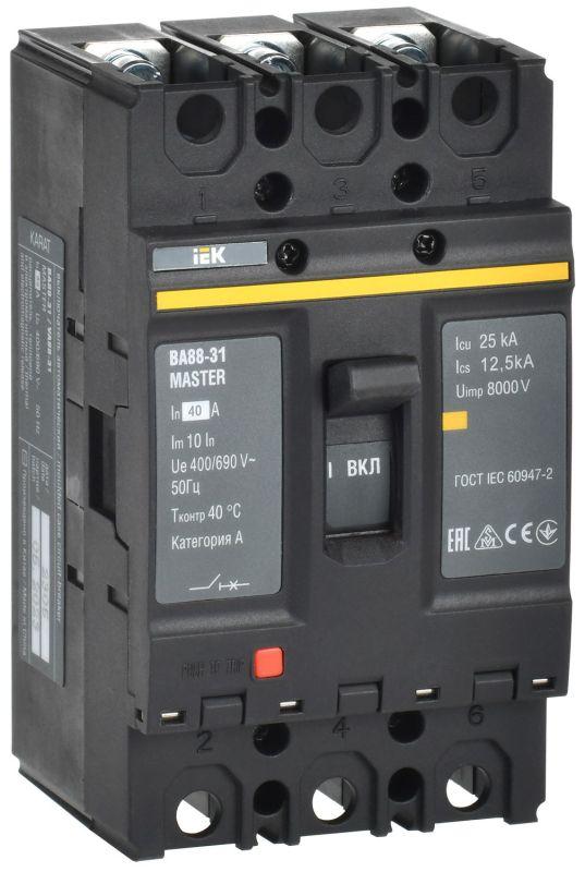 Выключатель автоматический 3п 40А 25кА ВА88-31 MASTER IEK SVA00-3-0040-02