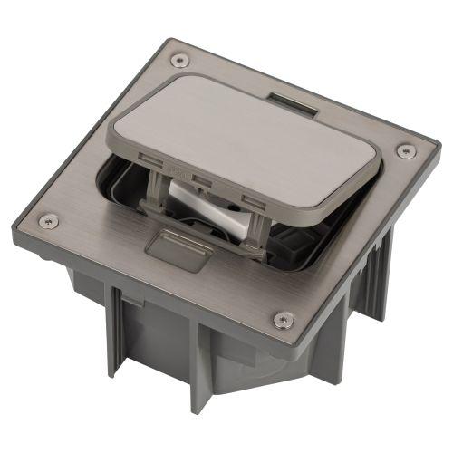 Люк 18-6001-03 IP66 в бетон с розеткой защелка сер. Эра Б0063266