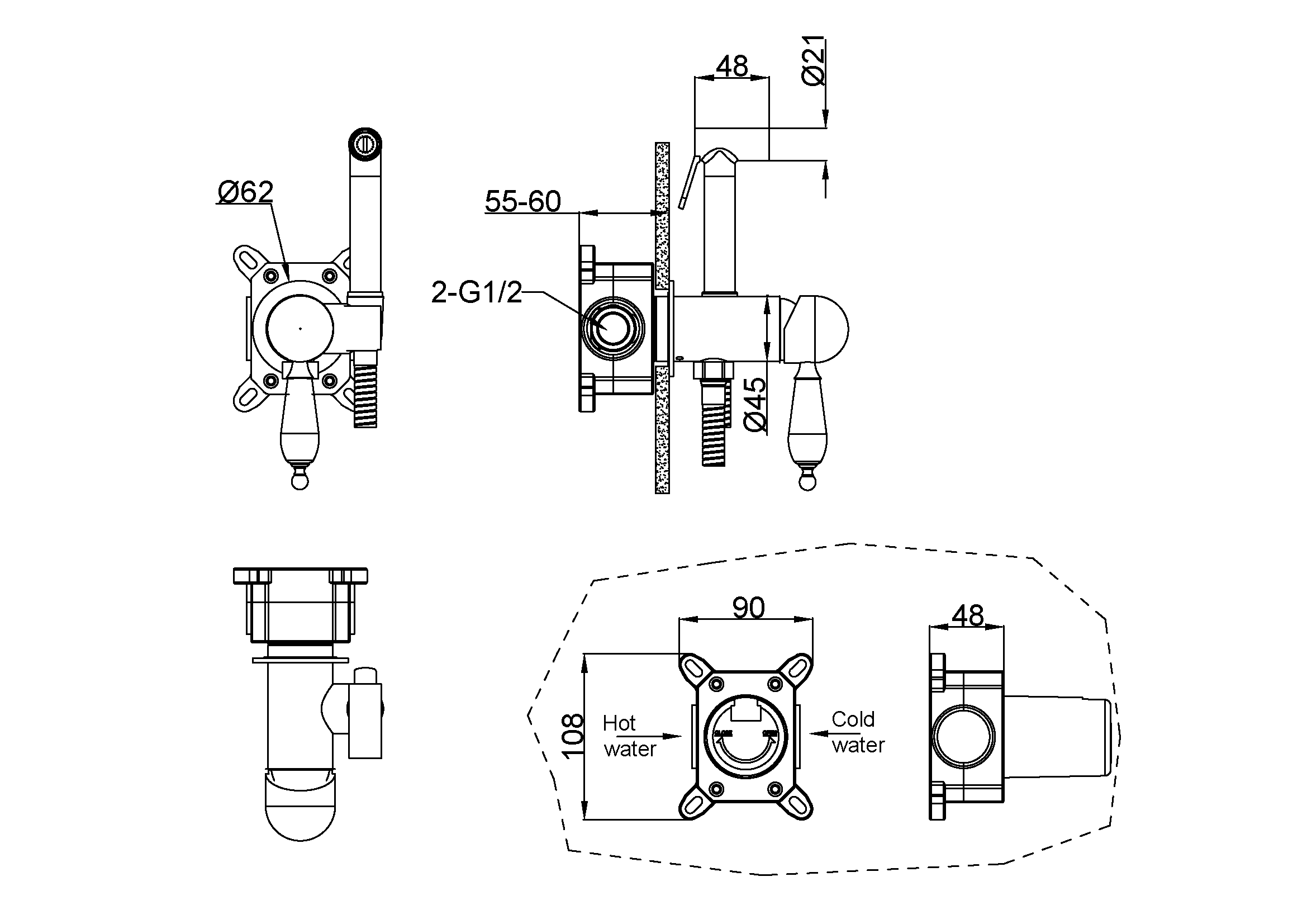 Гигиеническая лейка со смесителем MEDICI