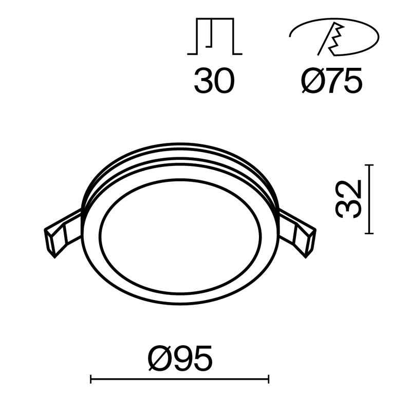 Светильник Phanton 1х12Вт 3000К 120град. встраив. Maytoni DL303-L12B