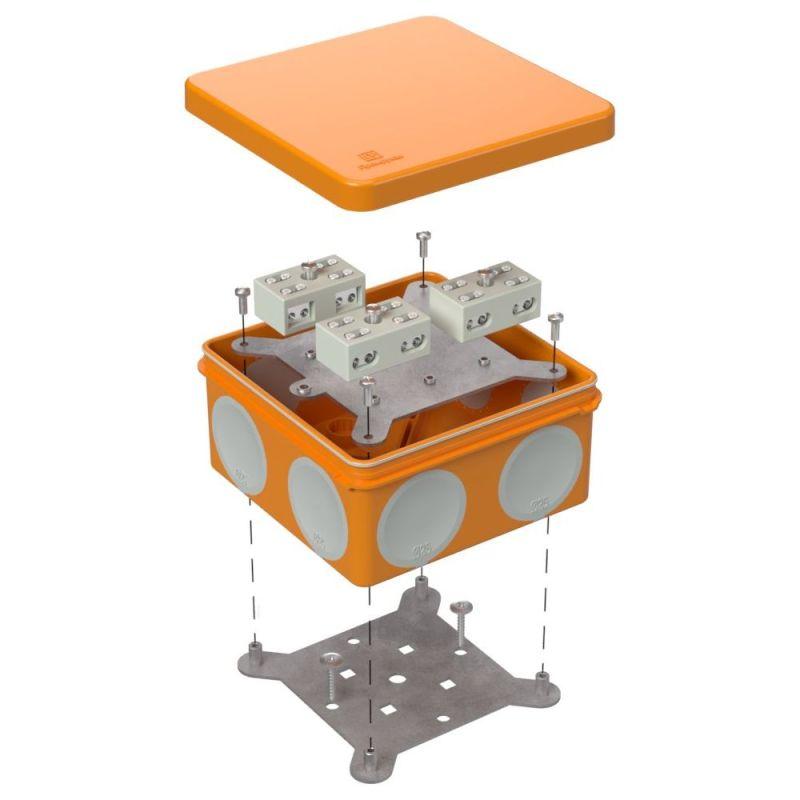 Коробка огнестойкая разветвительная ОП двухкомпонентн. 60-0300-FR6.0-4-6-Р Е15-Е60 RAL2004 100х100х50 Промрукав 60-0300-FR6.0-4-6-Р