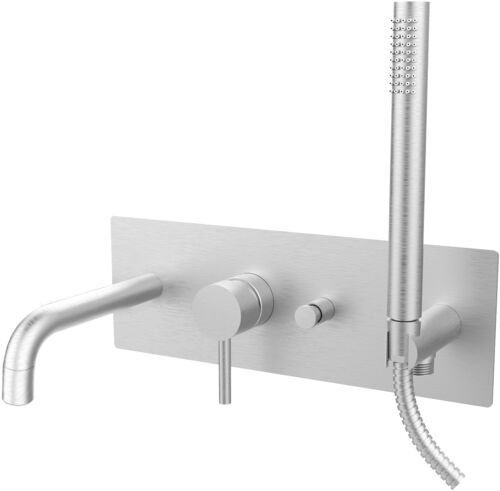 Смеситель для ванны Paffoni LIGHT LIG001ST встраиваемый на 2 выхода Steel looking