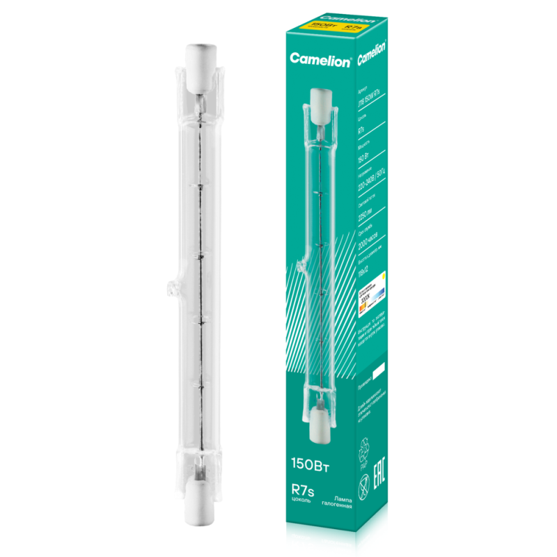 Лампа галогенная J118 150Вт линейная R7s 3000К 240В лин. 118мм Camelion 2934