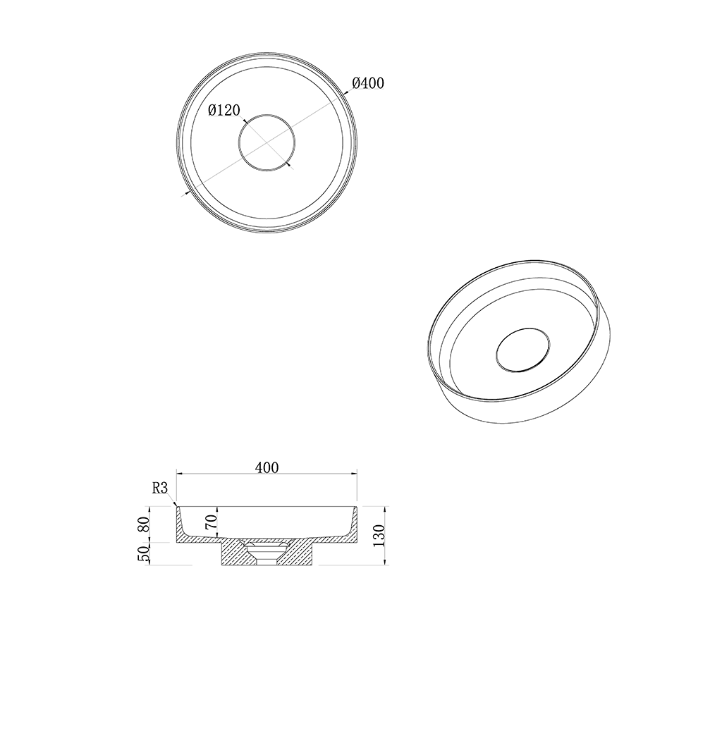 Пьедестал для раковины рифленый SOLE Corian 300*720 DELMAR