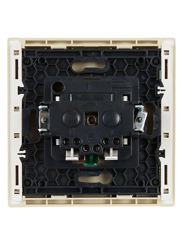 Розетка СП FORTE&PIANO FP414 16А с заземл. без защ. шторок безвинт. крепл. ваниль IEK FP-R11-16-1-K10