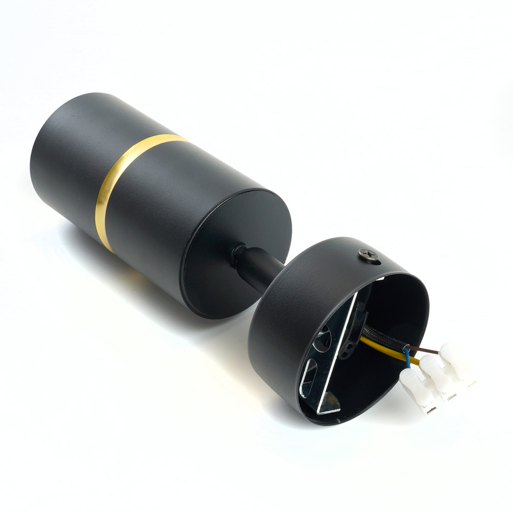 Светильник ДБО GU10 без лампы наклонный черный золото