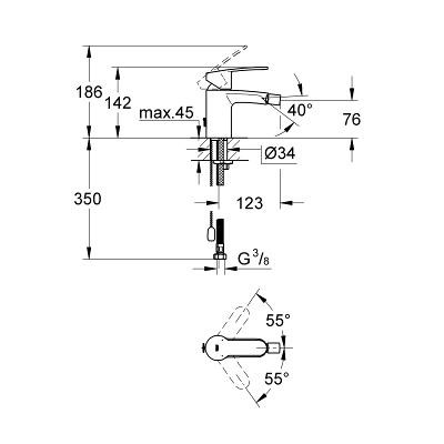 Смеситель Grohe Eurostyle Cosmopolitan 33566002 для биде