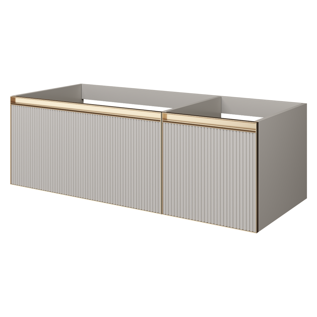 QUATRO 2 120см (80+40) тумба рифл CASHMERE FUGA профиль MATT GOLD