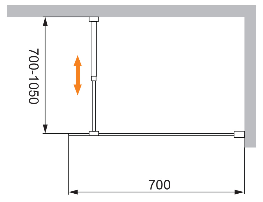 Душевая перегородка CEZARES LIBERTA-L-1-70-C-NERO