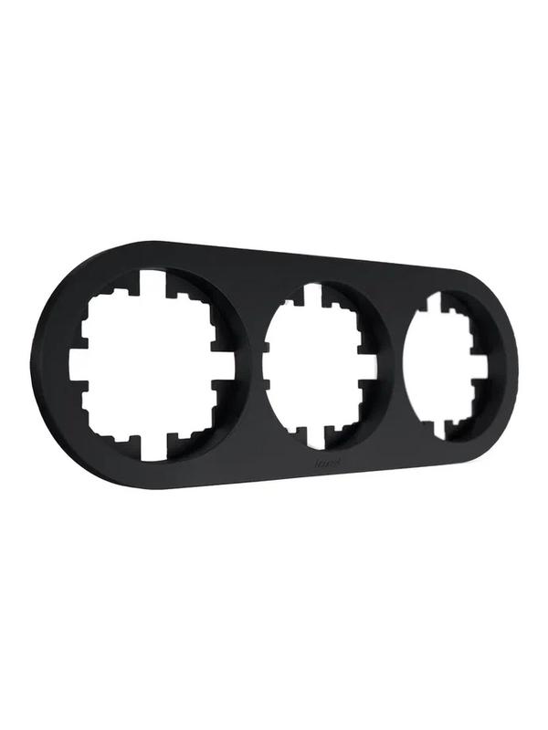 Рамка 3-м OSEN горизонт. круглая черн. бархат LEZARD 744-4200-148