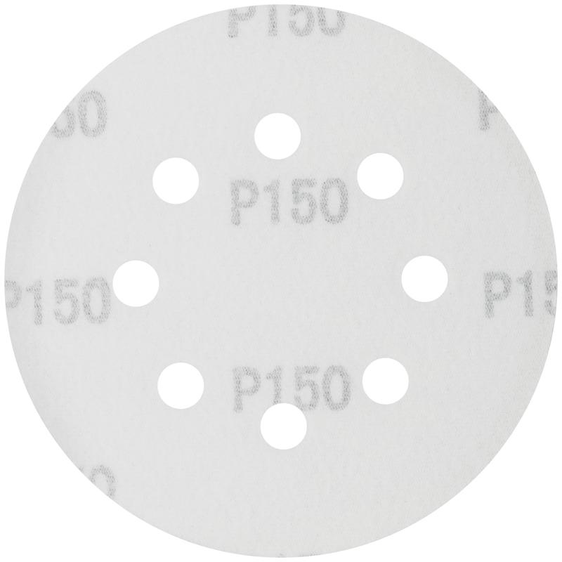 Круг шлифовальный с отверстиями (липучка) 125мм Р 150 алюм./оксидные (уп.5шт) КУРС 39787