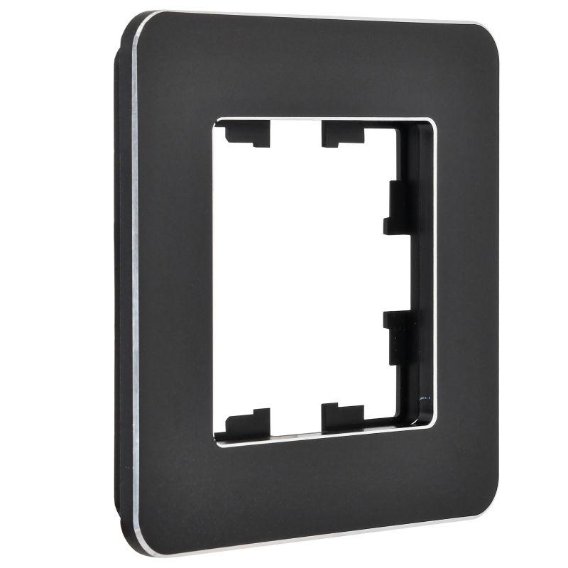 Рамка 1-м BRITE РУ-1-1-Бр метал. черн. RE IEK BR-M12-M-01-K02