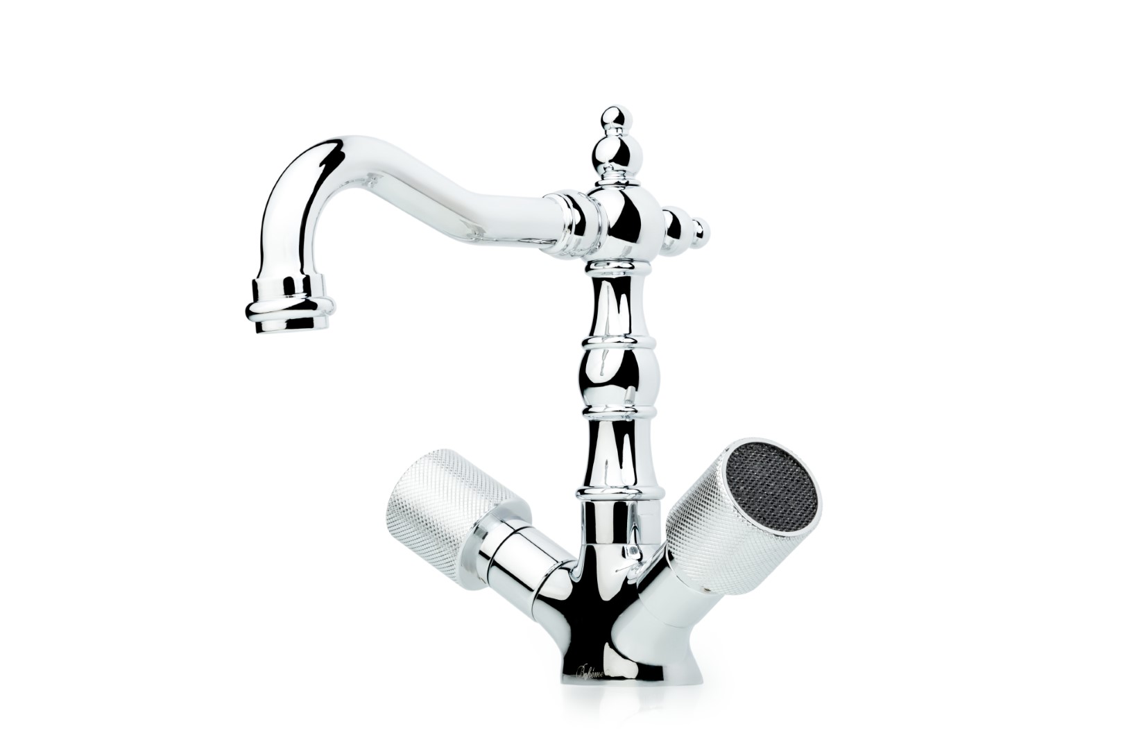 Смеситель для умывальника, высокий ROYAL CRYSTAL black, хром_Комплект