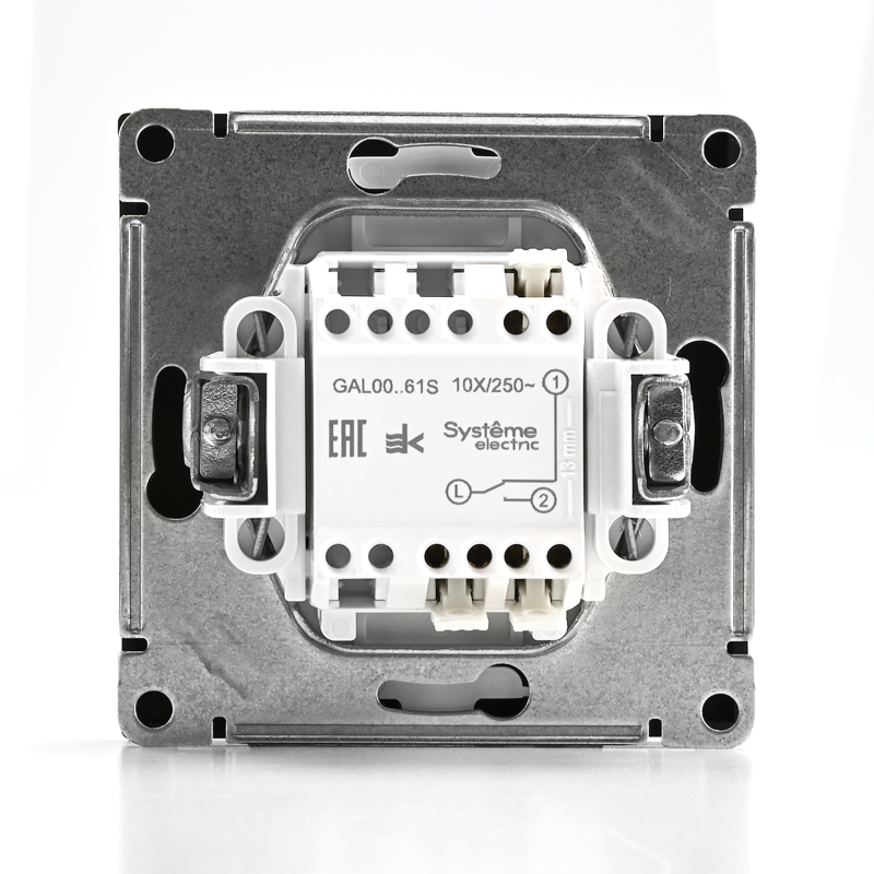 Переключатель 1-кл. ArtGallery 10AX быстрозажим. клем. механизм карбон SE GAL001061S