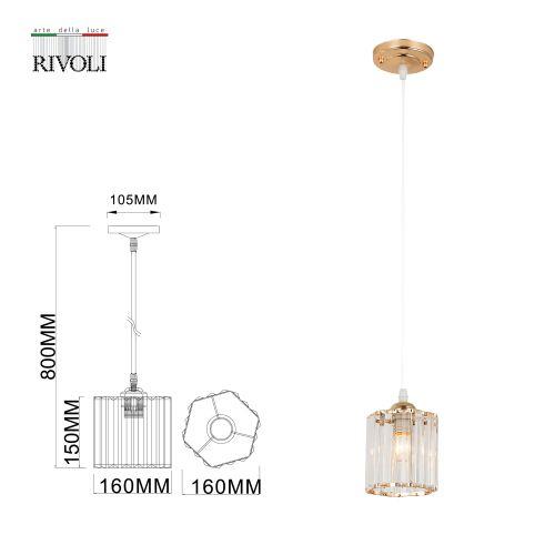 Светильник подвесной (подвес) Angelina 9077-201 1хЕ27 40Вт модерн потолочный Rivoli Б0052878
