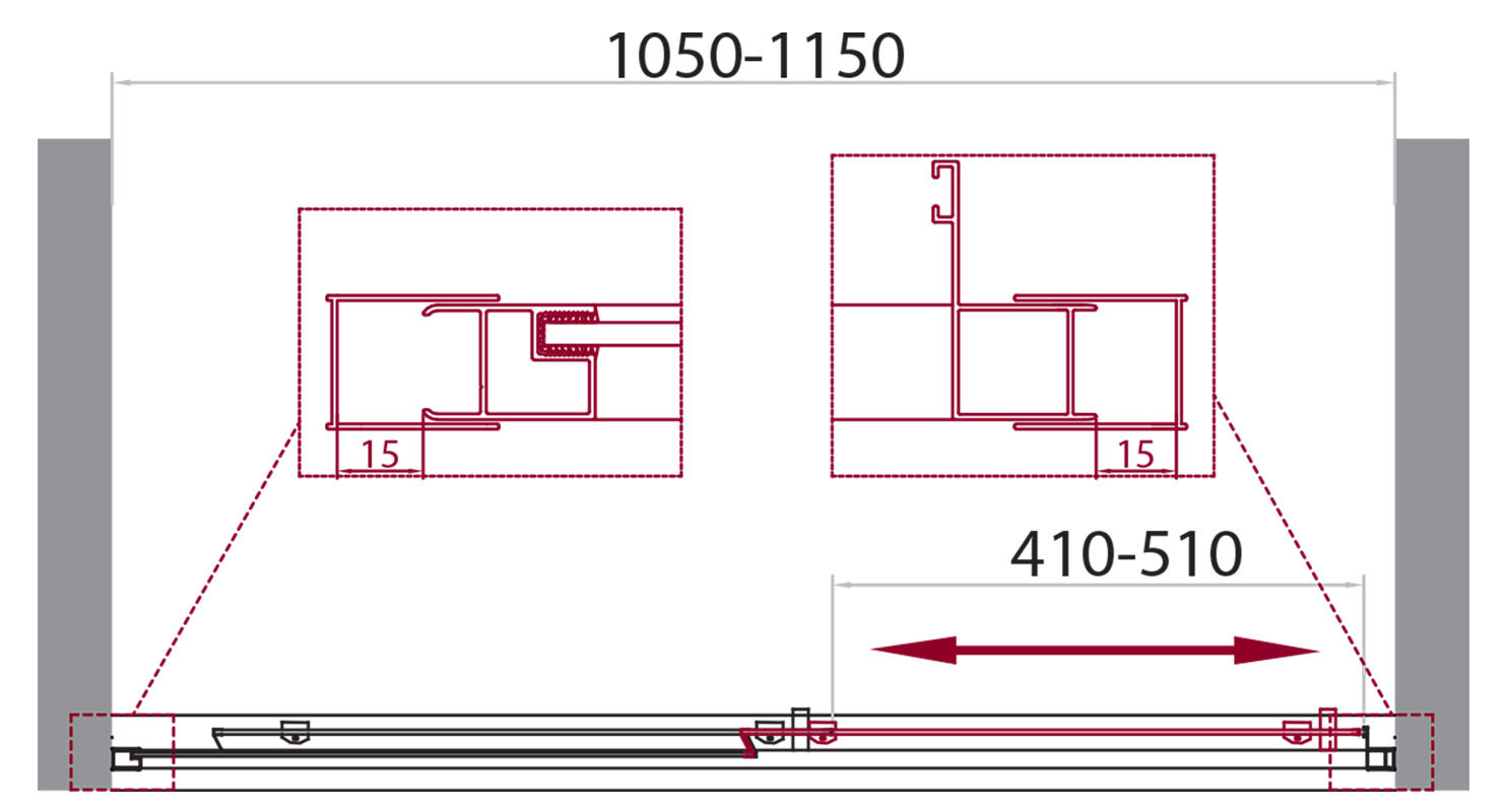 Душевая дверь BelBagno UNIQUE-BF-1-100/115-P-Cr