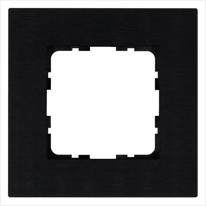 Рамка 1-м G-Metal метал. алюм. черн. Black Jasmart G1001AB