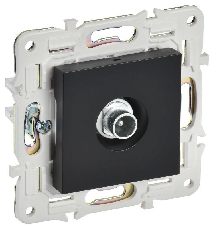 Розетка телевизионная проходная TV SKANDY SK-A17Bl черн. IEK SK-A10-P-K02