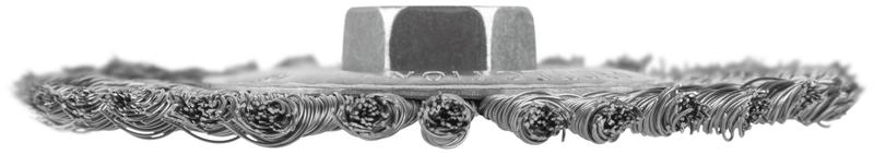 Корщетка-колесо гайка М14 стальная витая проволока 125мм КУРС 39028