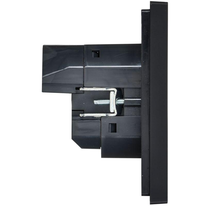 Розетка FORTE&PIANO FP145 16А USB A+A 3.1А с заземл. защ. шторки винт. крепл. черн. IEK FP-R14-16-U21-D31-K02