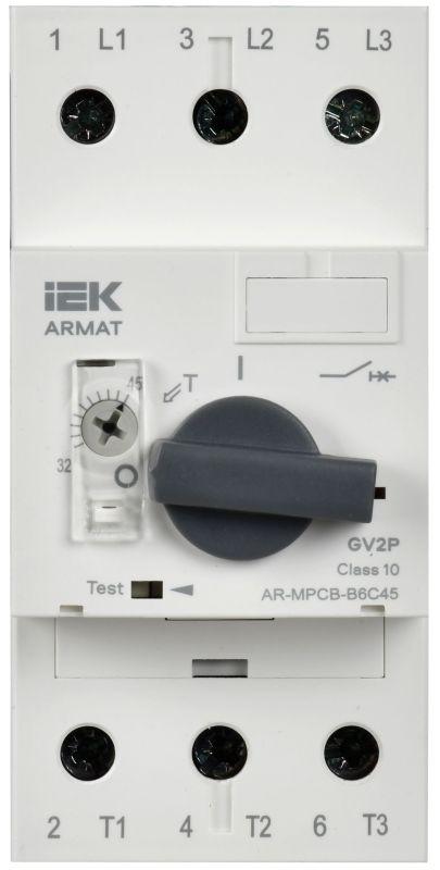 Выключатель автоматический защиты двигателя B6 GV2P 32-45А ARMAT IEK AR-MPCB-B6C45