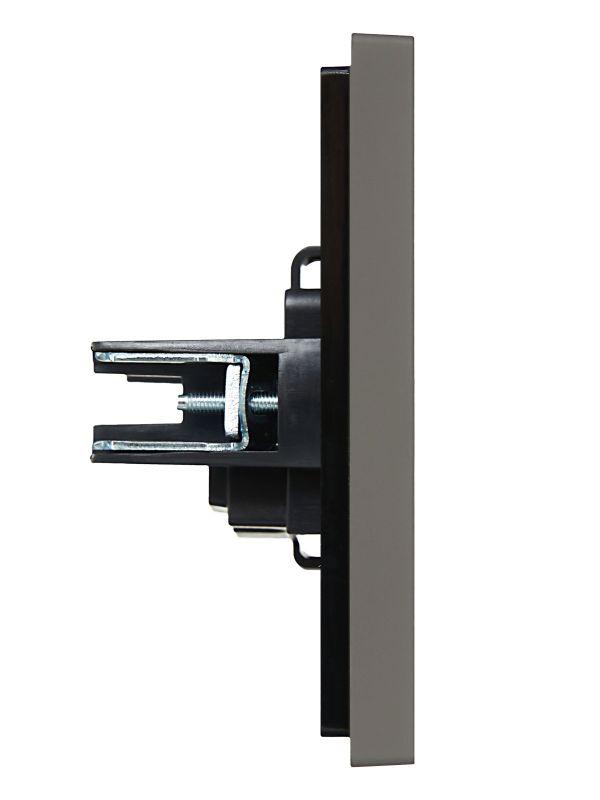 Розетка 1-м СП FORTE&PIANO FP317 10А без заземл. защ. шторки винт. крепл. сер. IEK FP-R13-10-K03