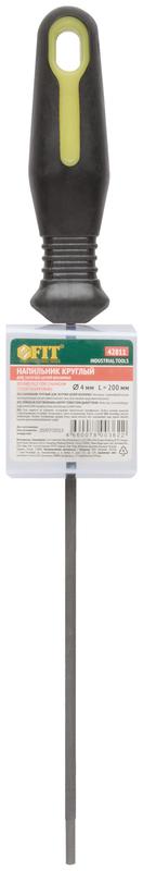 Напильник для заточки цепей бензопил круглый с прорезиненной ручкой 200х4.0мм FIT 42811