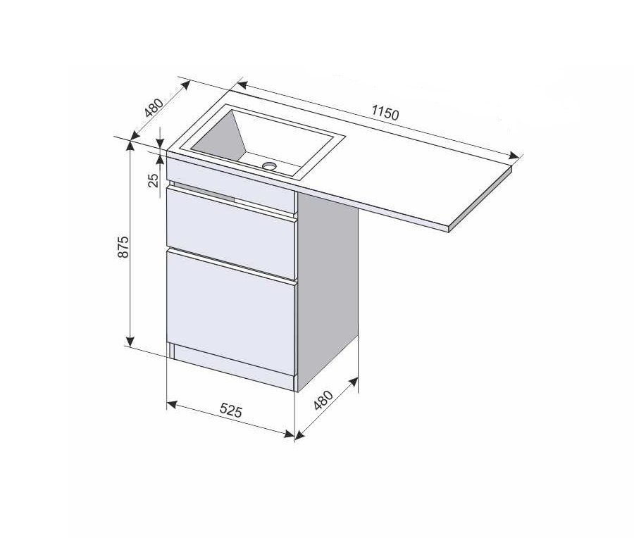 Тумба напольная "Даллас 115", Люкс белая, PLUS