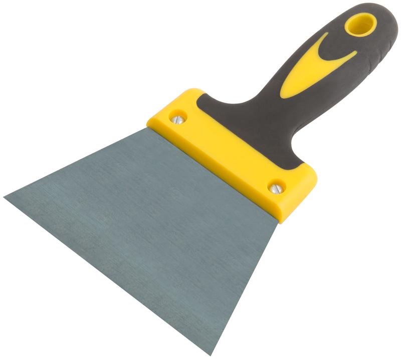 Шпатель фасадный "Мастер" пружинная колоризованная сталь двухкомпонентн. ручка плоский 125мм FIT 06460